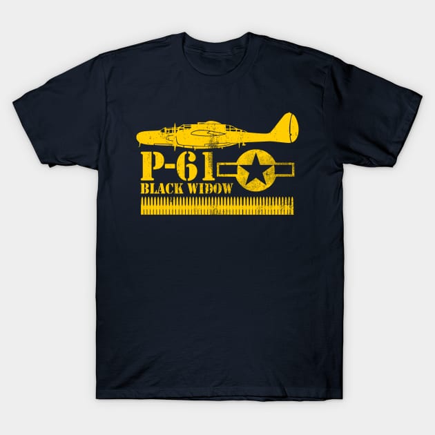 P-61 Black Widow (distressed) T-Shirt by TCP